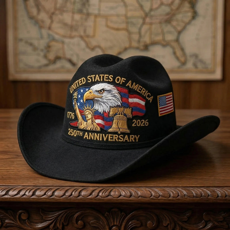 💥Last Day 49% OFF -U.S. 250th Anniversary Edition Unisex Felt Cowboy Hat