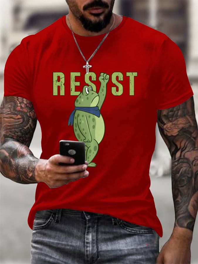 Men's FDT Portland Frog Protest Rage Against The Machine Print T-Shirt