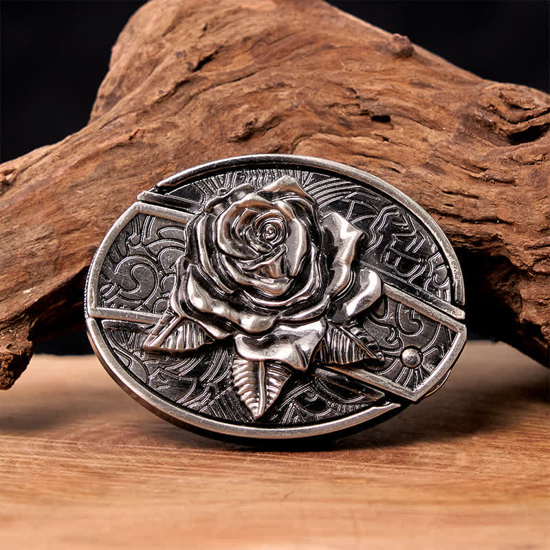 DIY Western Rose Hidden Folding Knife Leather Belt