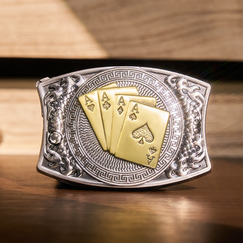 DIY Gold Poker Hidden Folding Knife Leather Belt