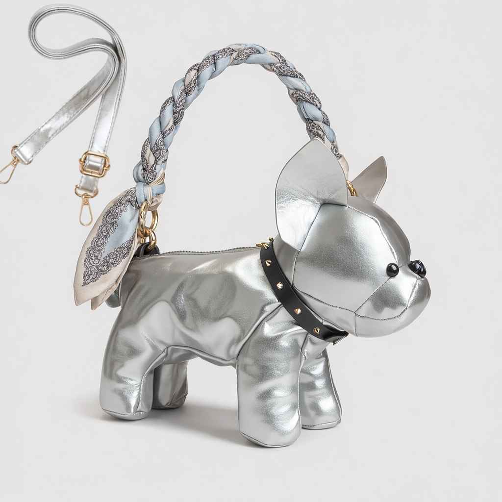 Masterful Craftsmanship French Bulldog Leather Bag