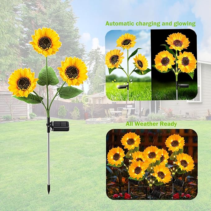 🌻Solar LED Sunflower Garden Lights – 29.6" Outdoor Stake Lights