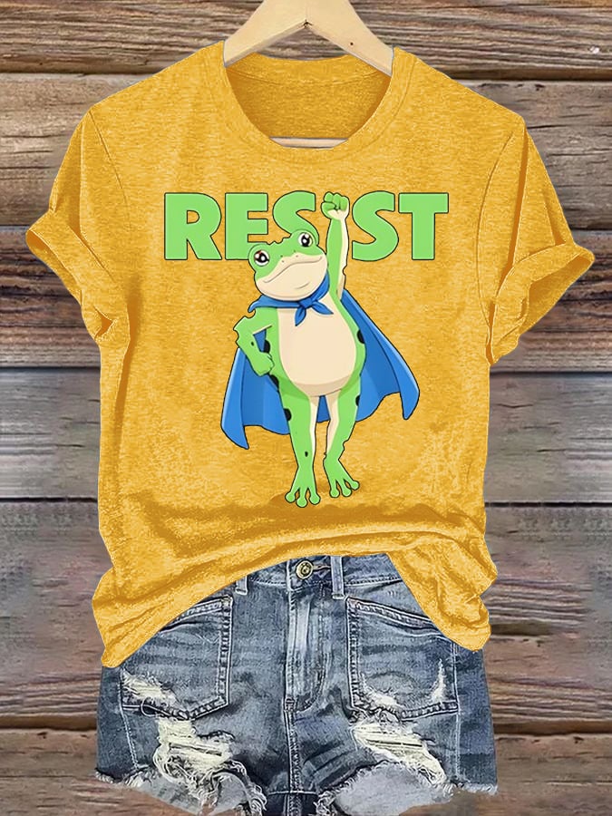 Women's Portland Frog Art Print Casual T-Shirt
