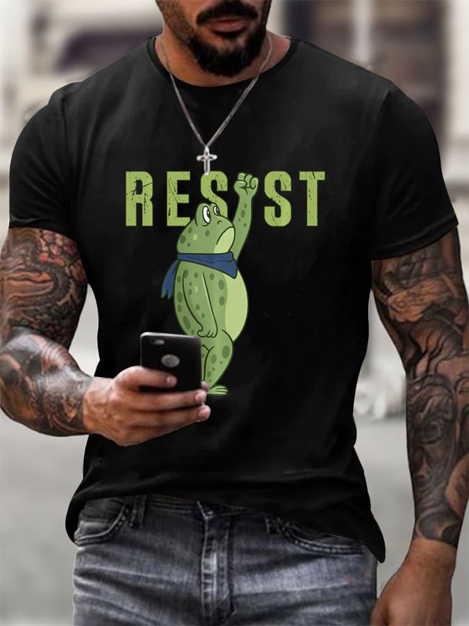 Men's FDT Portland Frog Protest Rage Against The Machine Print T-Shirt