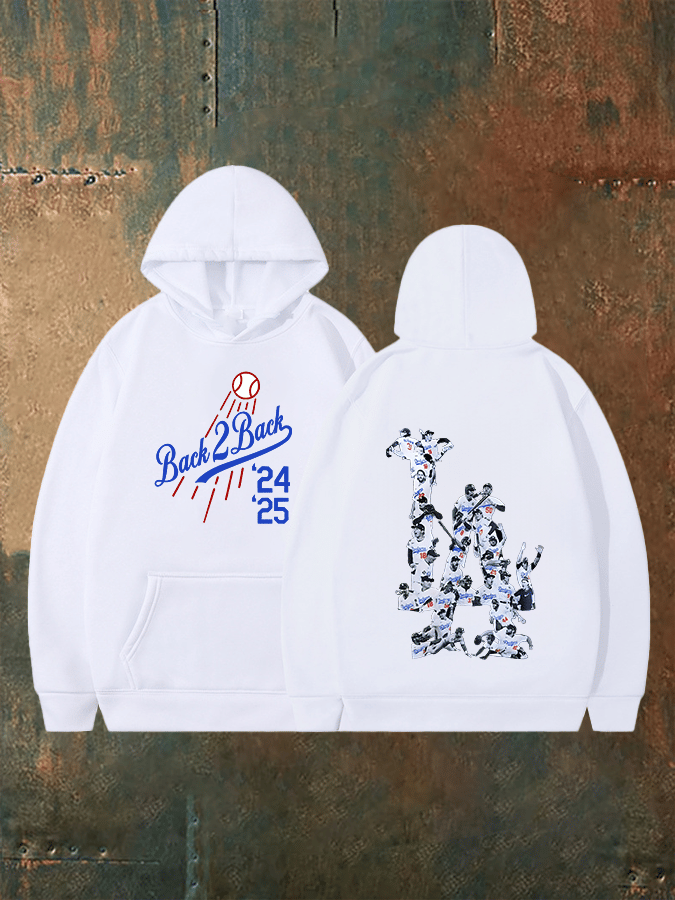 Men's Back 2 Back Champions Vintage Print Casual Hoodie