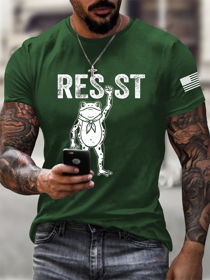 Men's FDT Portland Frog Protest Rage Against The Machine Print T-Shirt