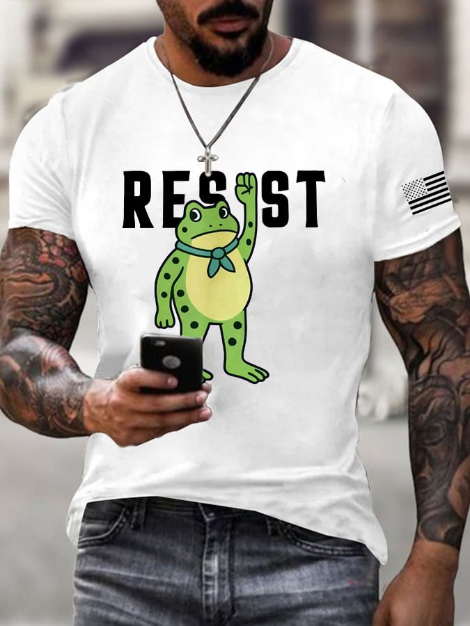 Men's FDT Portland Frog Protest Rage Against The Machine Print T-Shirt