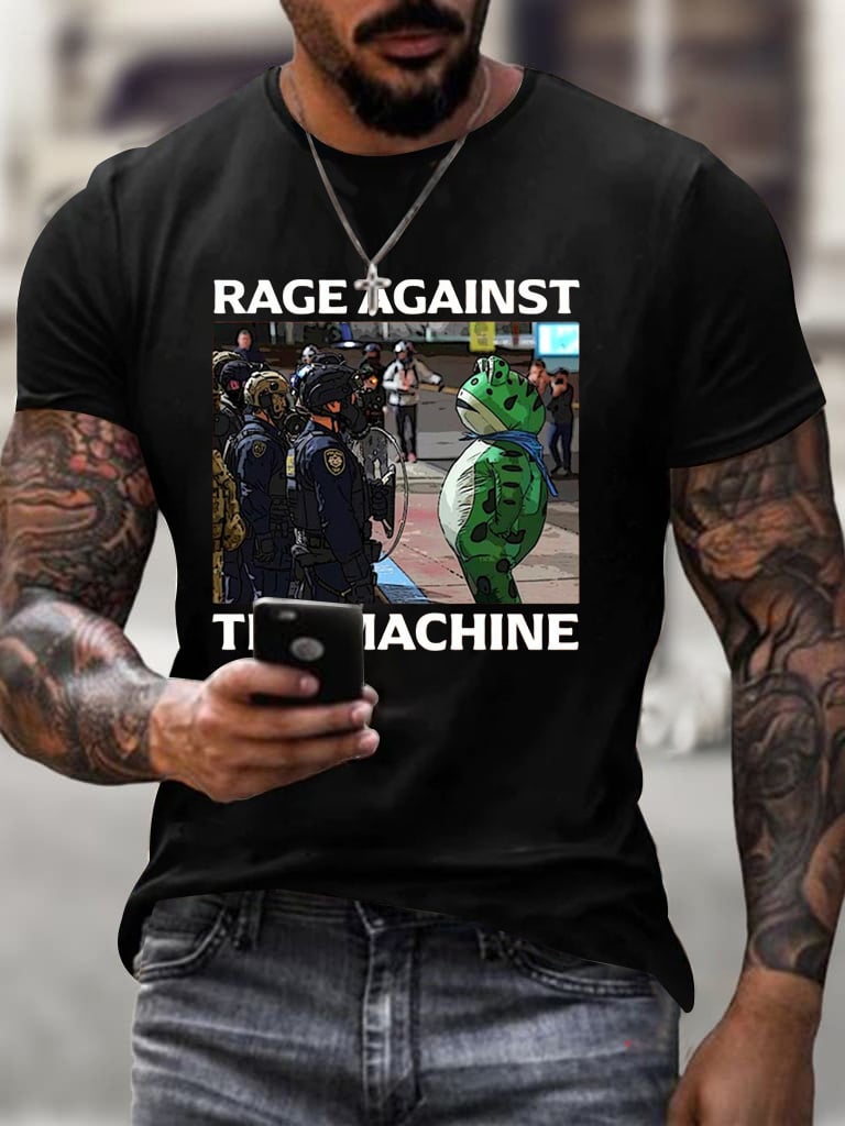 Men's Resist Frog Printed Casual T-shirt