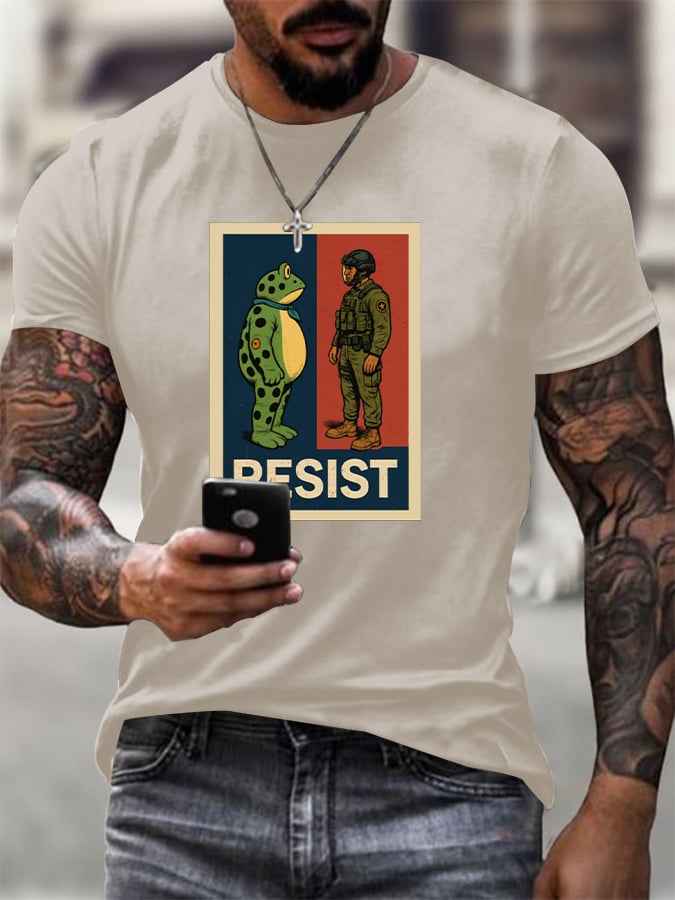 Men's FDT Portland Frog Protest Rage Against The Machine Print T-Shirt