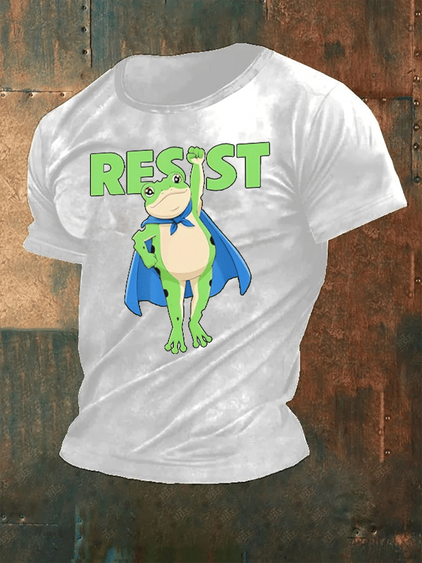 Men's Portland Frog Art Print Casual T-Shirt