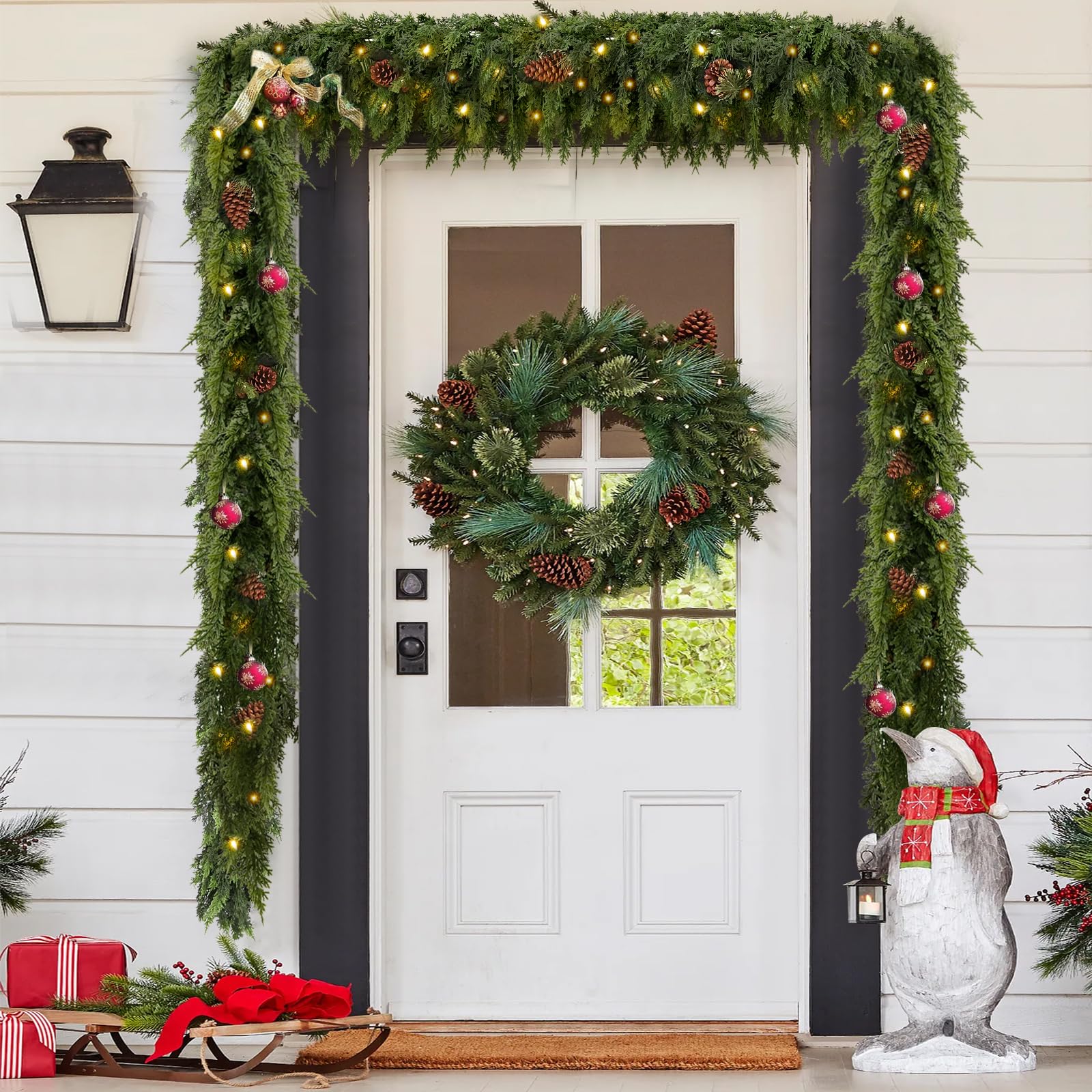 🏆2025 HOT SALE💥 Pre-lit Christmas Cedar Garland