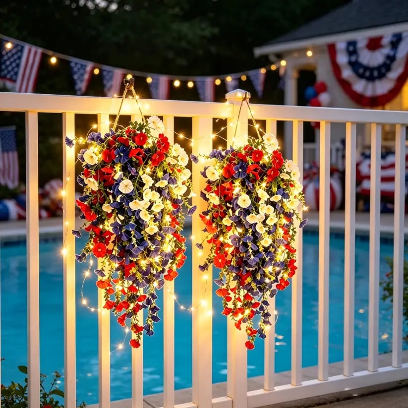 ✨🇺🇸 Celebrate America’s 250th Anniversary with Patriotic Hanging Flower Garland