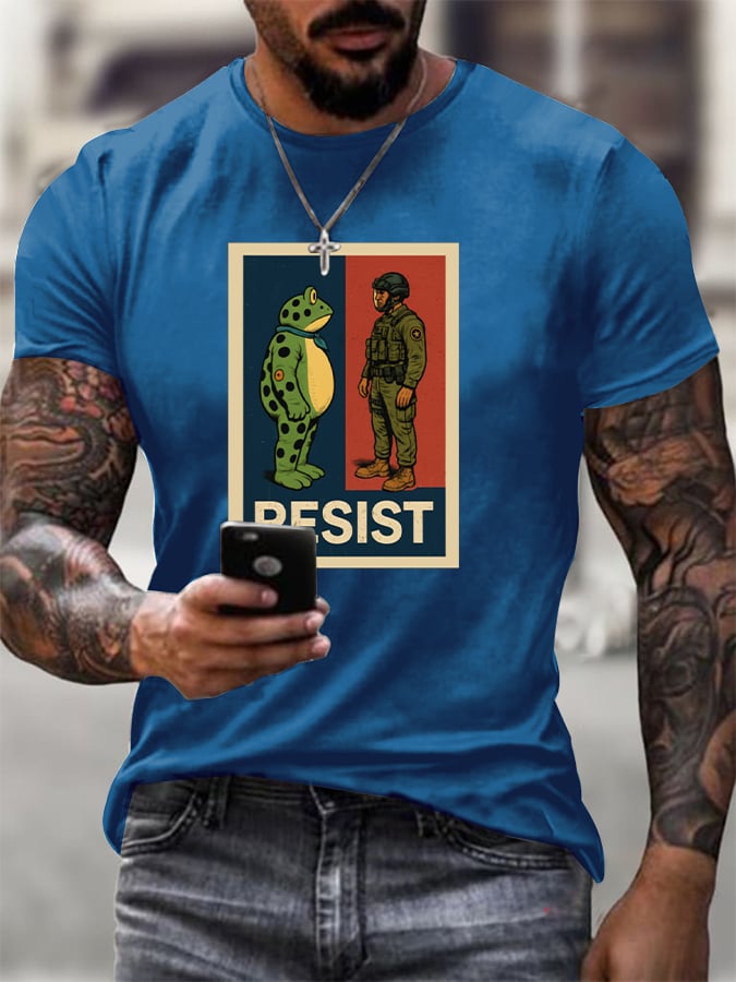 Men's FDT Portland Frog Protest Rage Against The Machine Print T-Shirt