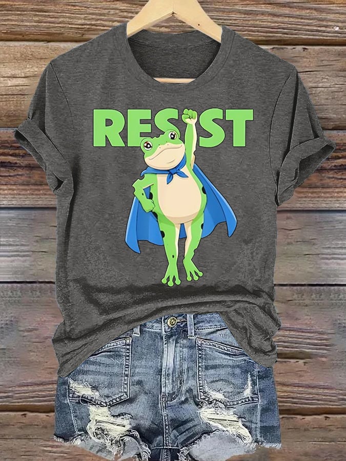 Women's Portland Frog Art Print Casual T-Shirt