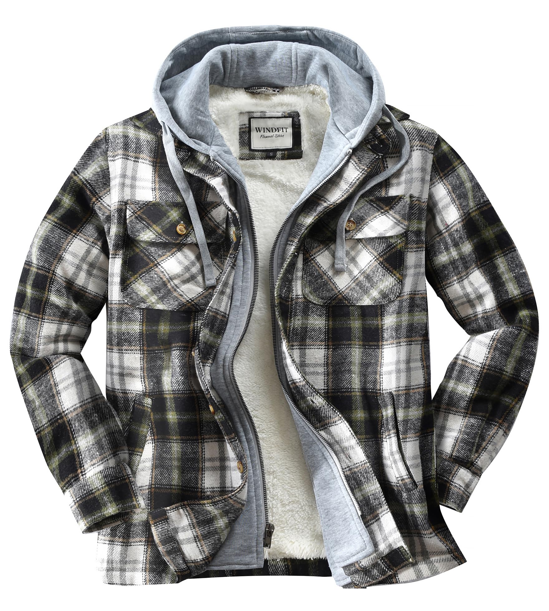 Men's Maple Hooded Flannel Shirt Jacket