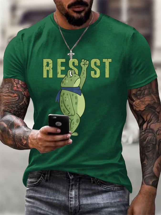 Men's FDT Portland Frog Protest Rage Against The Machine Print T-Shirt