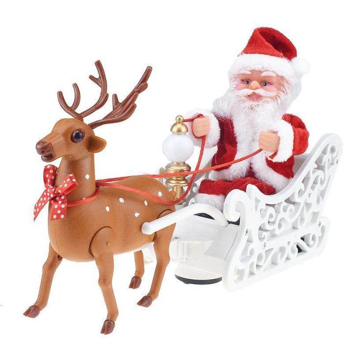 Early Christmas Sale!! Elk Pull Sleigh Santa