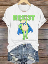 Women's  Portland Frog Art Print Casual T-Shirt