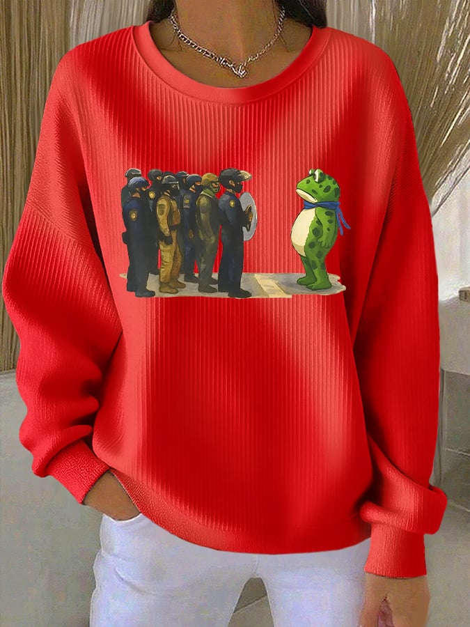 Women's FDT Print Round Neck Sweatshirt
