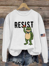 Women's Portland Frog Print Casual Sweatshirt