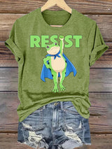 Women's  Portland Frog Art Print Casual T-Shirt