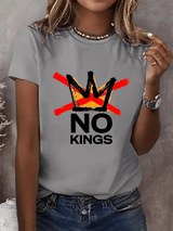 Women's  America has No Kings Printed Casual T-Shirt