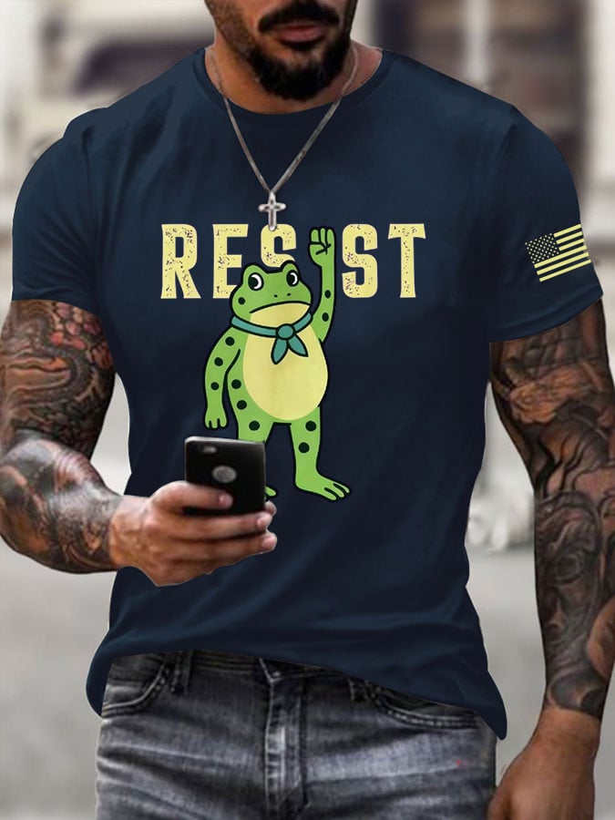 Men's FDT Portland Frog Protest Rage Against The Machine Print T-Shirt