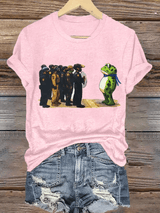 Women's  Portland Frog Resist  Printed Casual T-Shirt