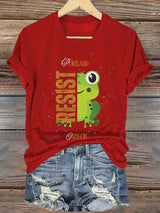 Women's Retro Portland Frog Protest Print T-Shirt