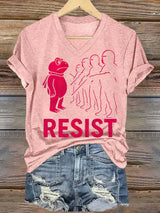 V-neck Women's Portland Frog resist Print T-Shirt
