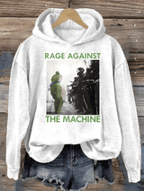 Women's Frog Resistance Print Casual Hoodie