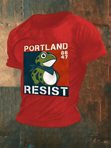Men's  Portland Frog 8647 resist Print T-Shirt