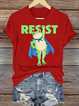 Women's  Portland Frog Art Print Casual T-Shirt