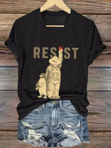 Women's FDT Portland Frog Protest Revolt Machine Print T-Shirt