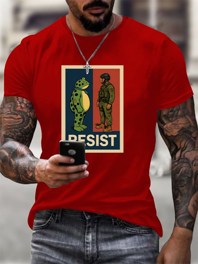 Men's FDT Portland Frog Protest Rage Against The Machine Print T-Shirt