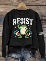 Women's Portland Frog Print Casual Sweatshirt