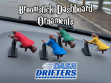 Wizard™ Witch and Wizard Broomstick Dashboard Drift Ornaments - Fantasy Car Decoration