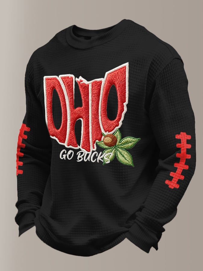 Men's Casual Printed Long-Sleeved Top