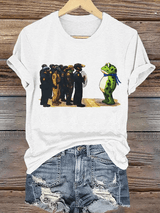 Women's  Portland Frog Resist  Printed Casual T-Shirt