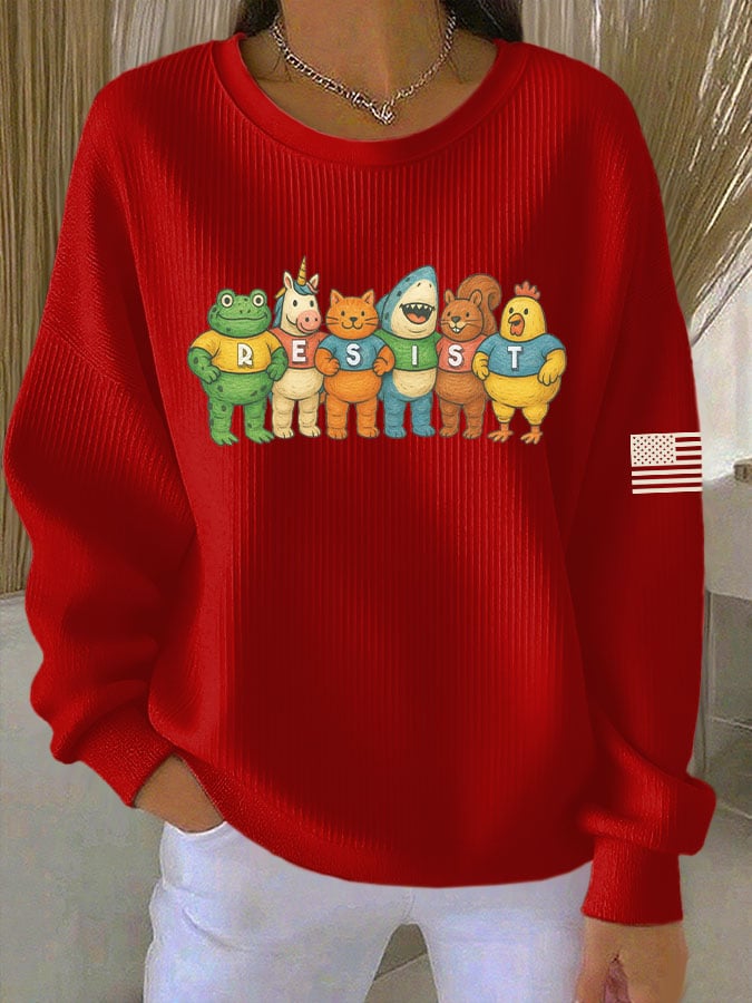 Women's Resist Frog Print Casual Sweatshirt