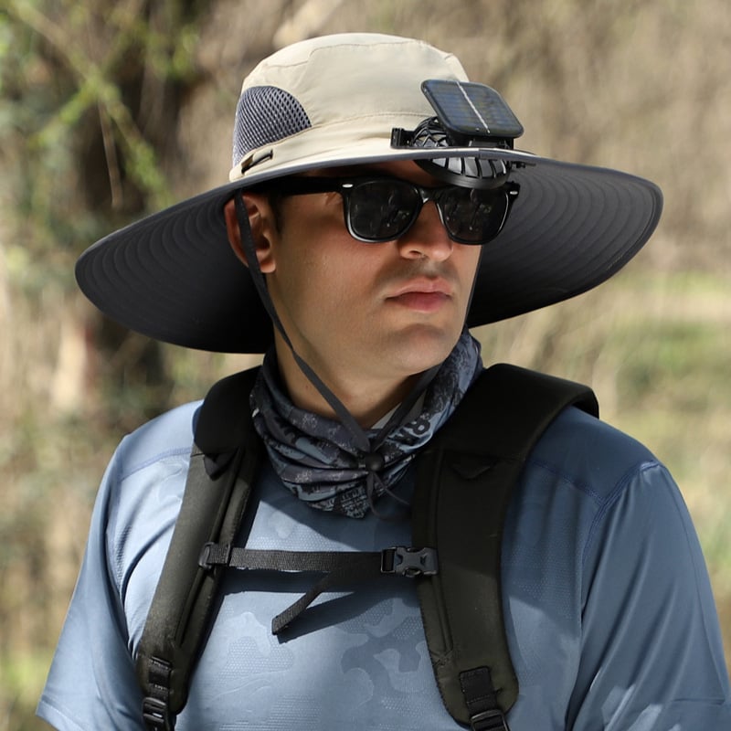 🔥Last Day Sale 49% -Wide Brim Solar Fan Outdoor Fishing Hat-Solar & USB Charging
