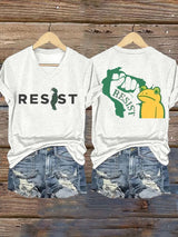 Women's FDT Portland Frog Protest Revolt Machine Print T-Shirt