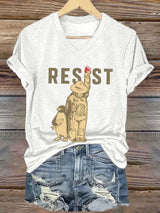 Women's FDT Portland Frog Protest Revolt Machine Print T-Shirt