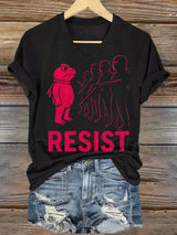 V-neck Women's Portland Frog resist Print T-Shirt