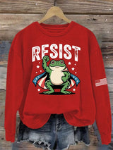 Women's Portland Frog Print Casual Sweatshirt