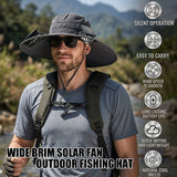 🔥Last Day Sale 49% -Wide Brim Solar Fan Outdoor Fishing Hat-Solar & USB Charging